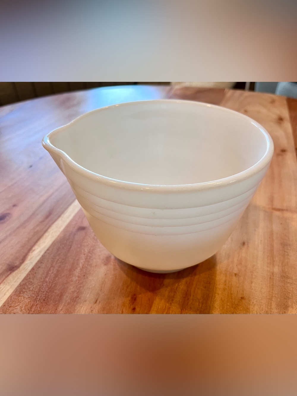 Classic White Pyrex Hamilton Beach Pouring Bowl with Ribbed Detail #26
